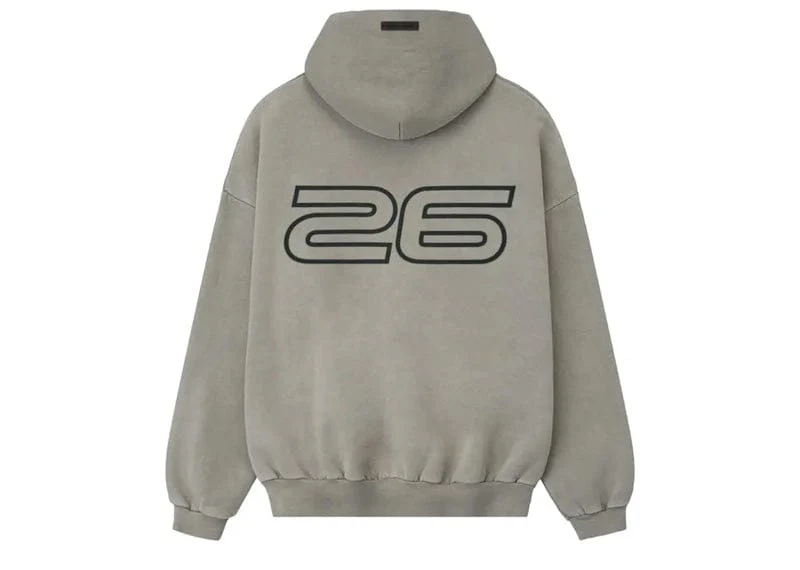 Second image of Fear of God Essentials Heavy Fleece 90's Hoodie Smoke Grey