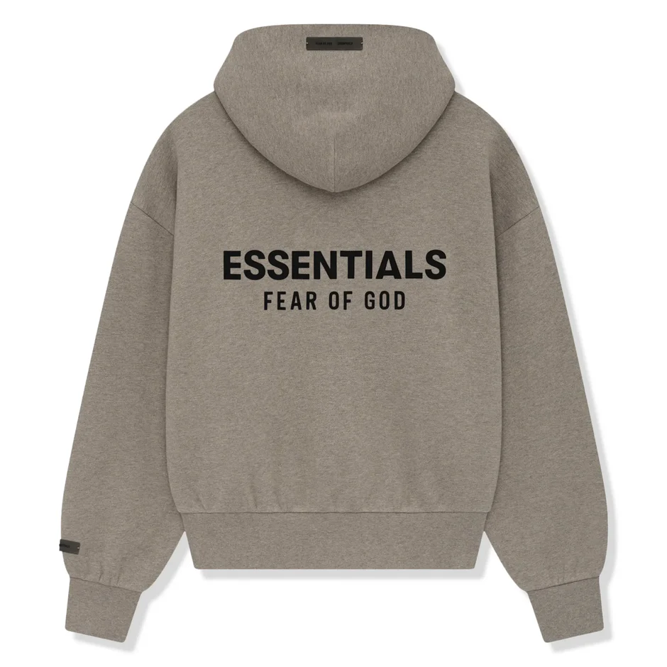 Second image of Fear Of God Essentials Classic Hood Homestead Heather Zip-Up Hoodie (SS25)