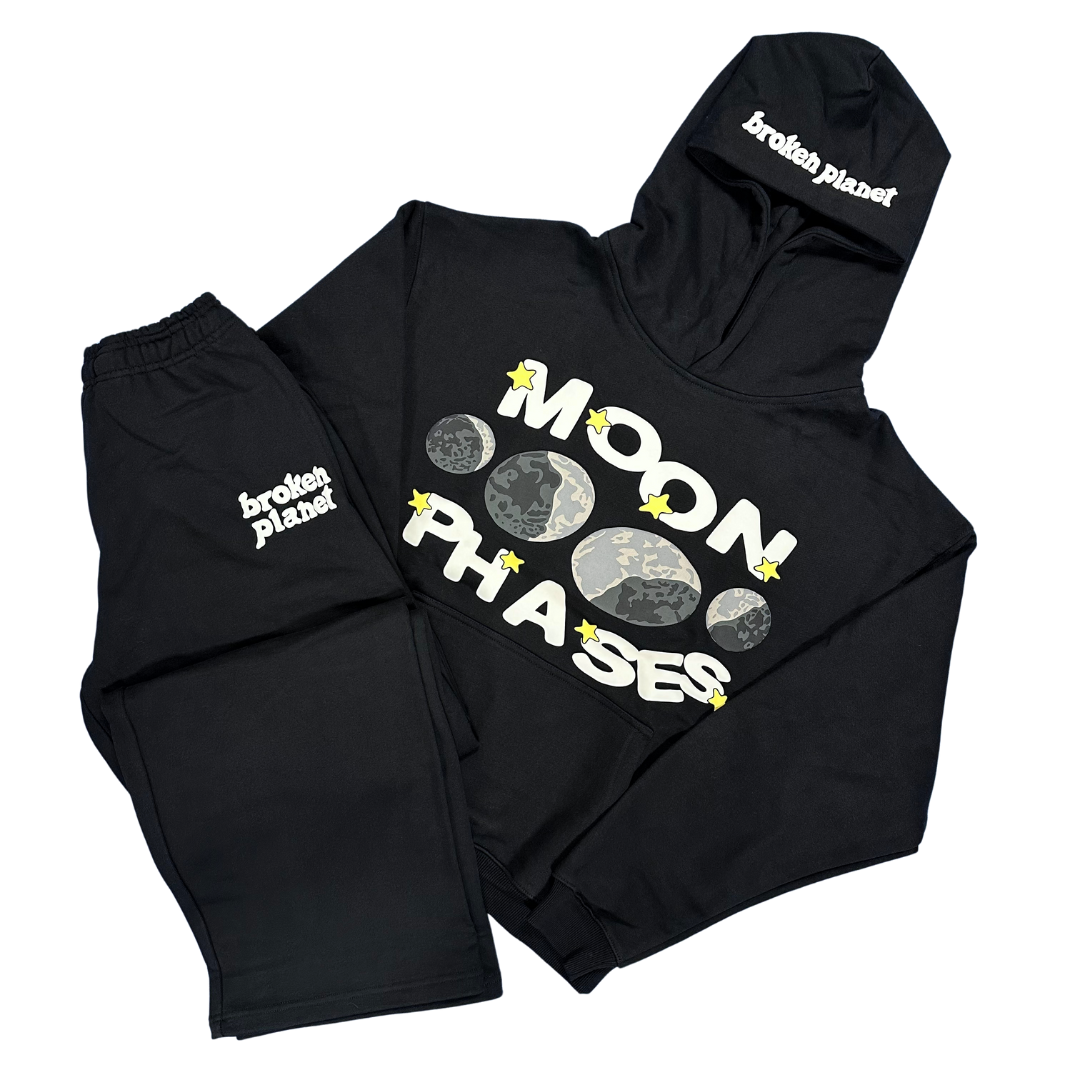 Broken Planet Moon Phases Set Midnight Black