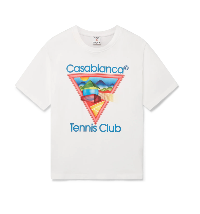 Casablanca Tennis Club Icon Short Sleeve T‑Shirt White