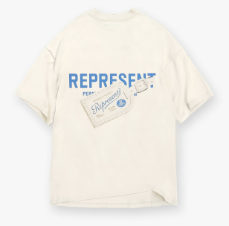 Second image of Represent Luggage Tag T-Shirt Antique White