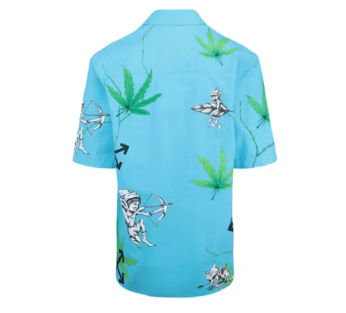 Second image of OFF-WHITE Weed Over S/S Shirt Blue