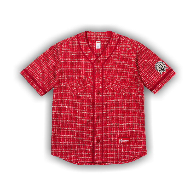 Supreme Boucle Baseball Jersey Red