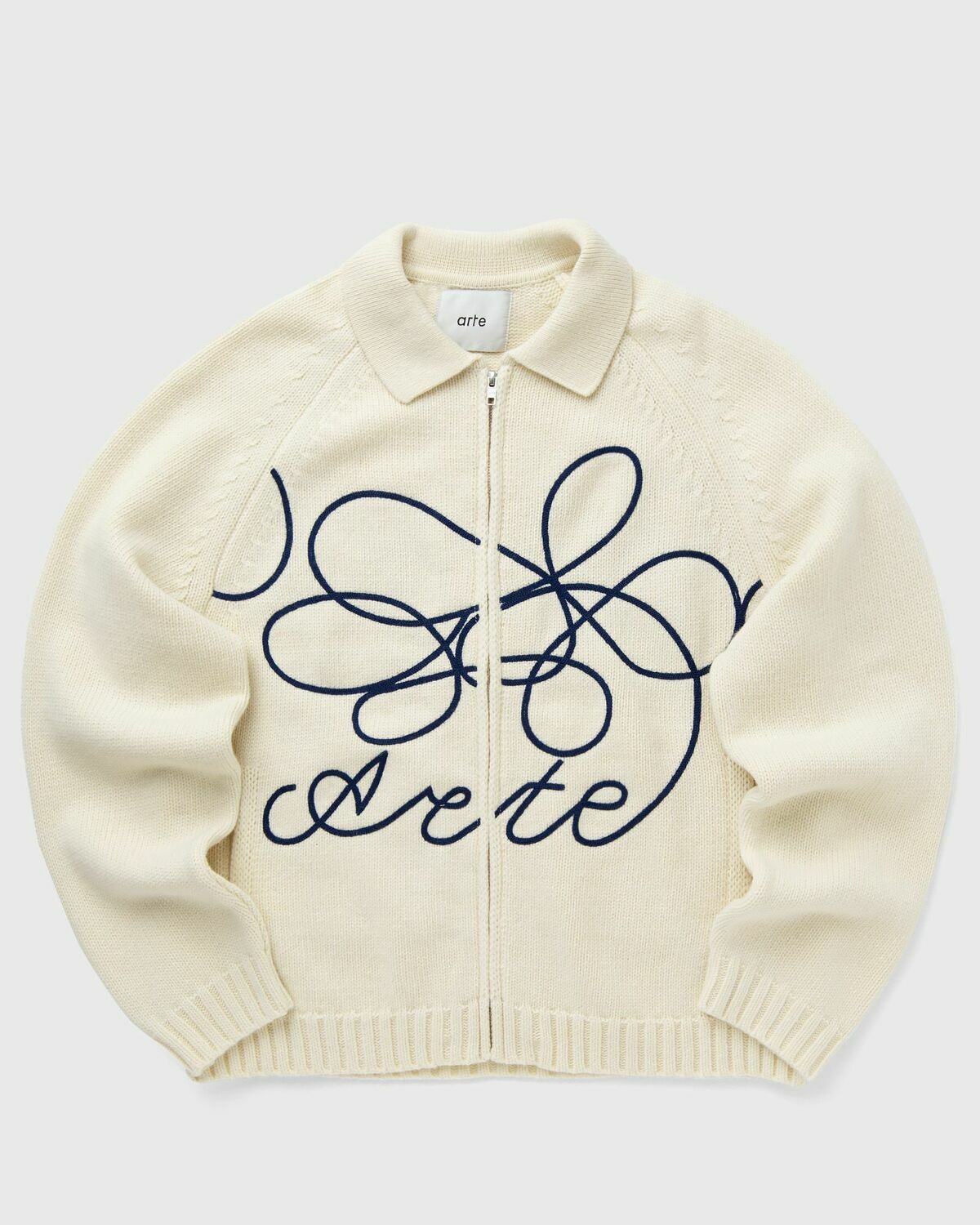 Arte Antwerp Cardigan Flower Round Knit Beige Cardigan