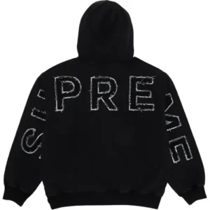 Supreme Frayed Hooded Sweatshirt 'Black'