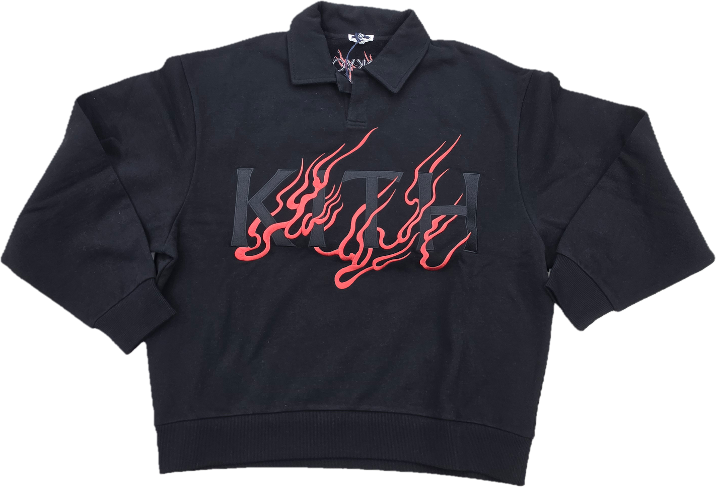 Kith Japan Fire Logo Osaka Tokyo Exclusive Black Red Sweater