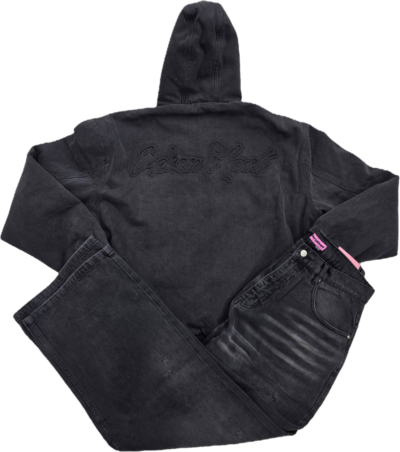 Broken Planet Market Denim Workwear SET Washed Midnight Black