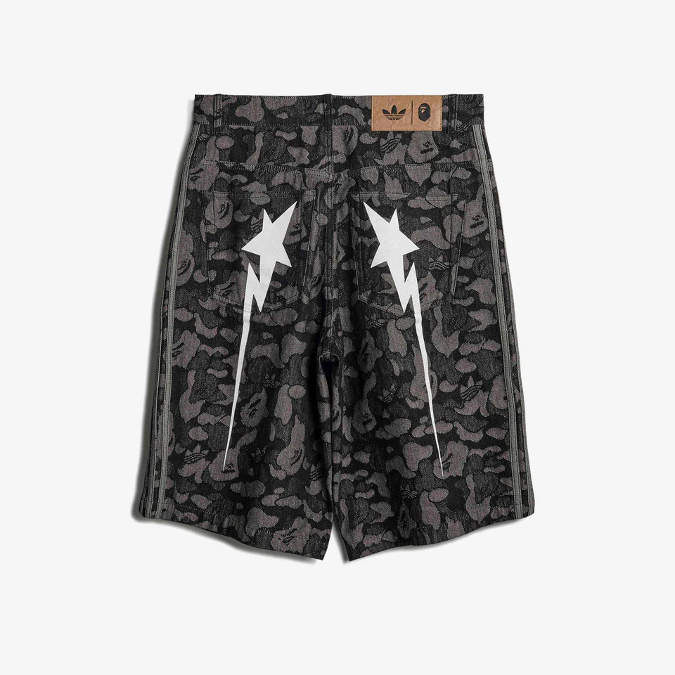 Second image of adidas Originals Shark Denim Jorts x BAPE
