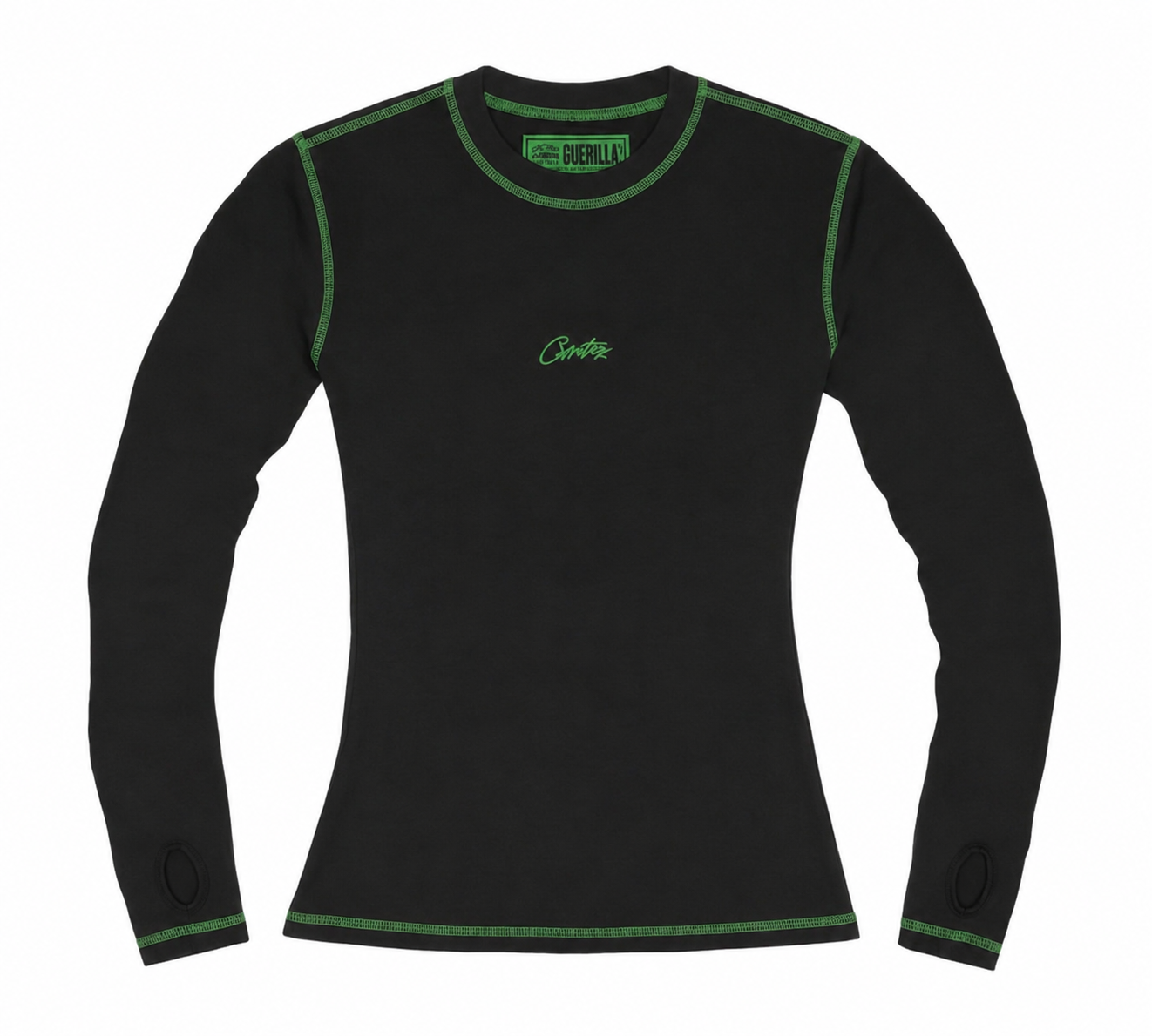 Corteiz Woman's Mesh Longsleeve Black/Green