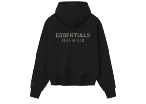 Fear of God ESSENTIALS Jet Black Classic Fleece Hoodie
