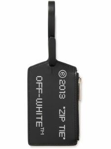 Off-White Zip Tie Logo-Print Leather Card Holder 1