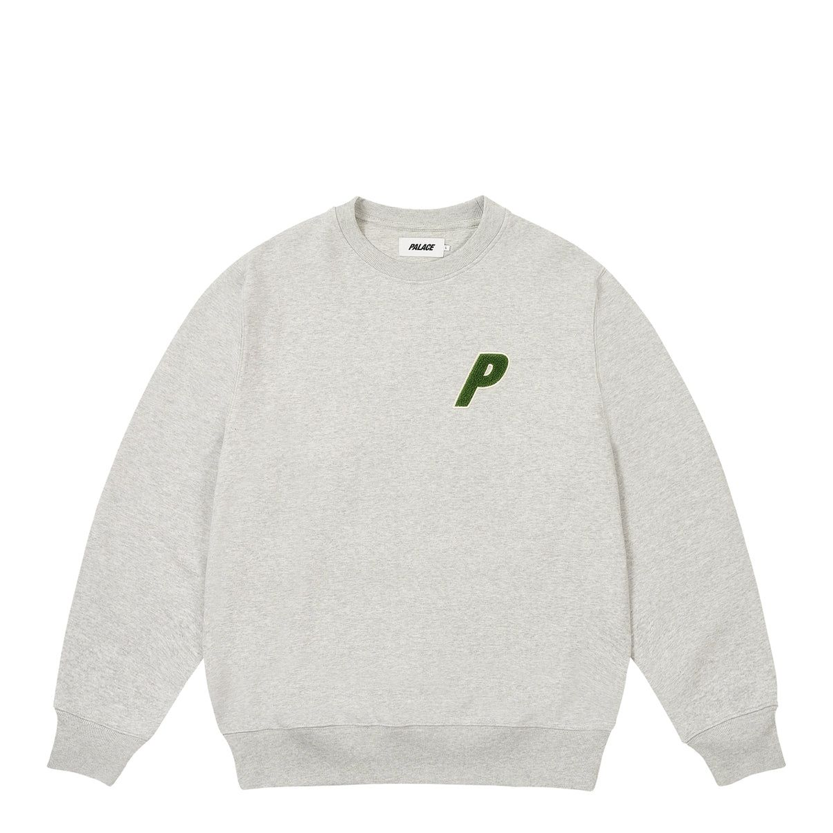 Palace Chenille Tri-Ferg Crew Grey Marl