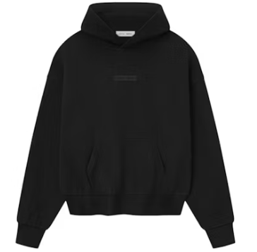 Fear of God ESSENTIALS Jet Black Classic Fleece Hoodie