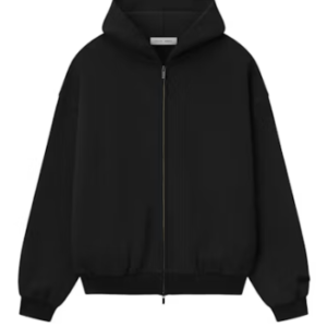 ear of God Essentials Embossed Classic Fleece Zip-Up Hoodie Vintage Black