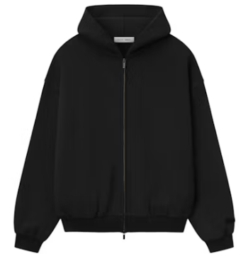 ear of God Essentials Embossed Classic Fleece Zip-Up Hoodie Vintage Black