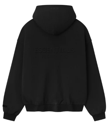 Second image of ear of God Essentials Embossed Classic Fleece Zip-Up Hoodie Vintage Black