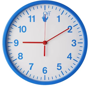 Off-White Wall Clock Matte Blue
