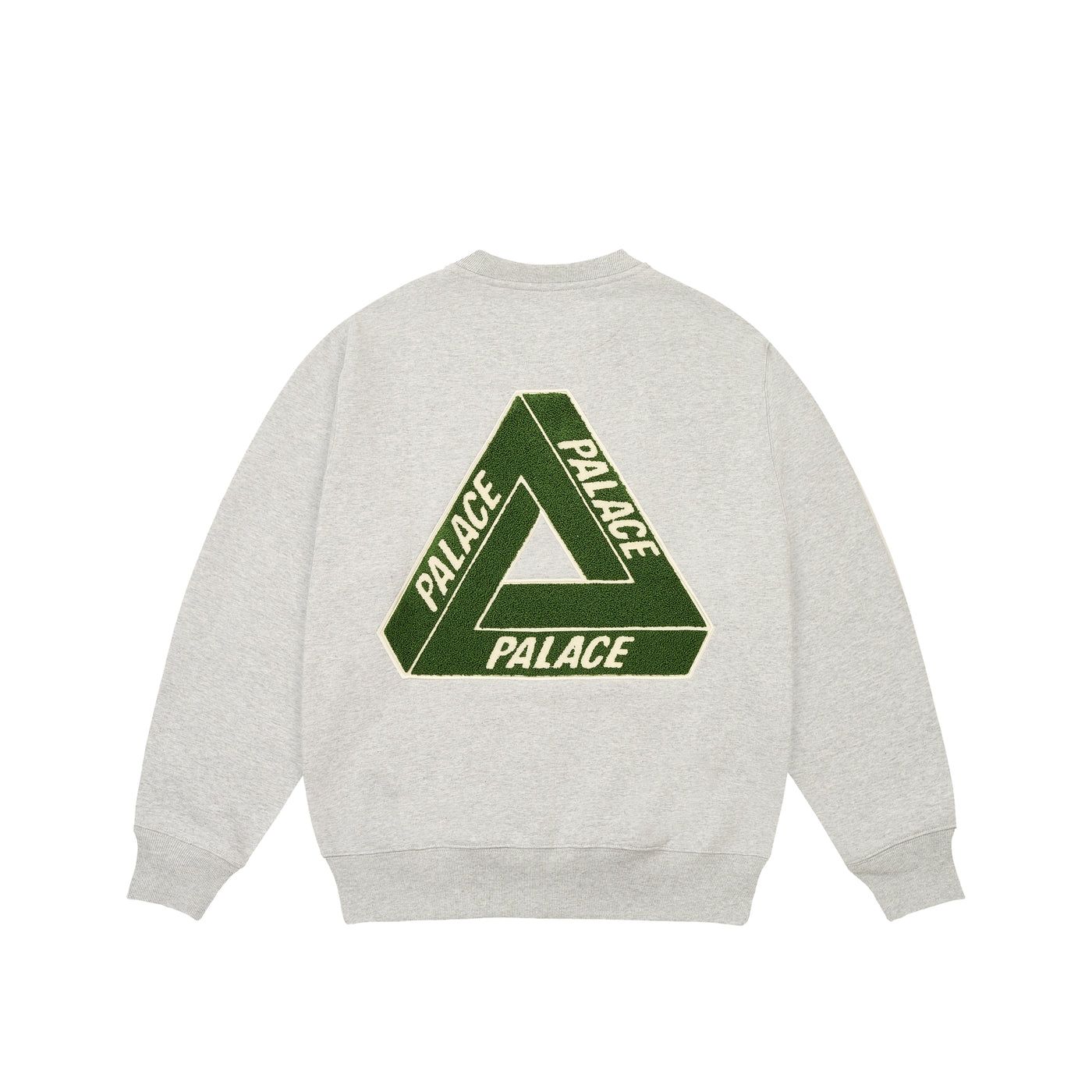 Second image of Palace Chenille Tri-Ferg Crew Grey Marl