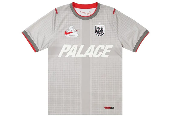 Palace x Nike England Dri-FIT Academy Pro Short Sleeve Football Top Pewter Grey/Bright Crimson