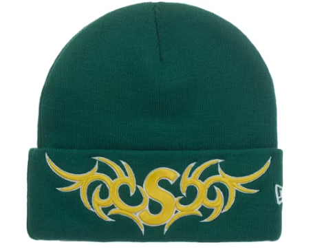 Supreme New Era Tribal S Logo Beanie Green