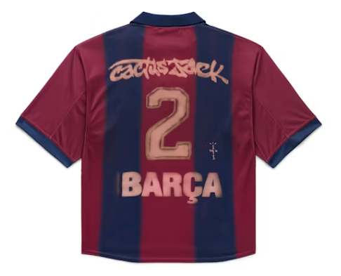 Second image of Travis Scott x Nike x FC Barcelona Retro 2000/01 Home Skeleton Jersey Multicolor