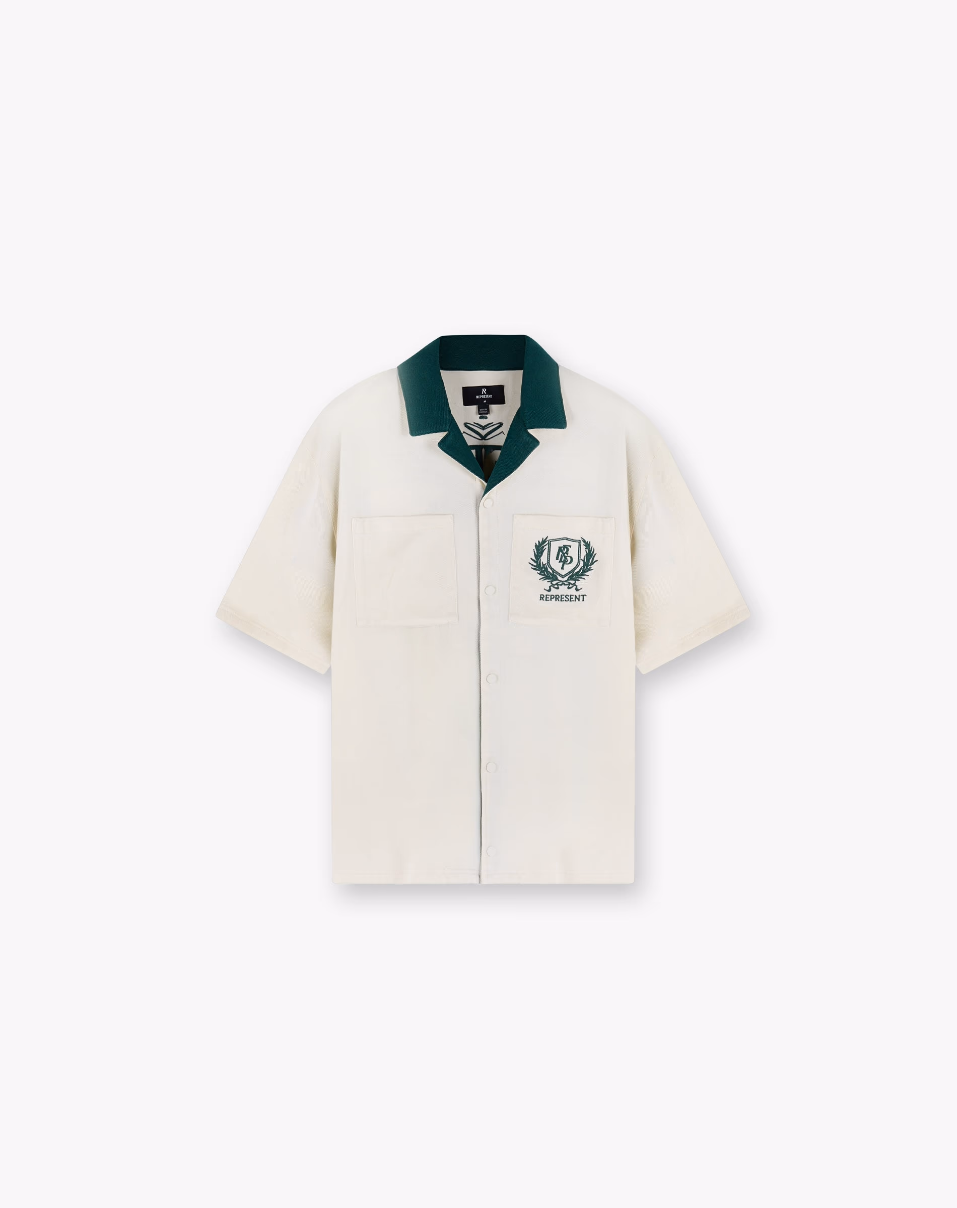 Second image of Represent Crest Shirt Short Sleeve Antique White