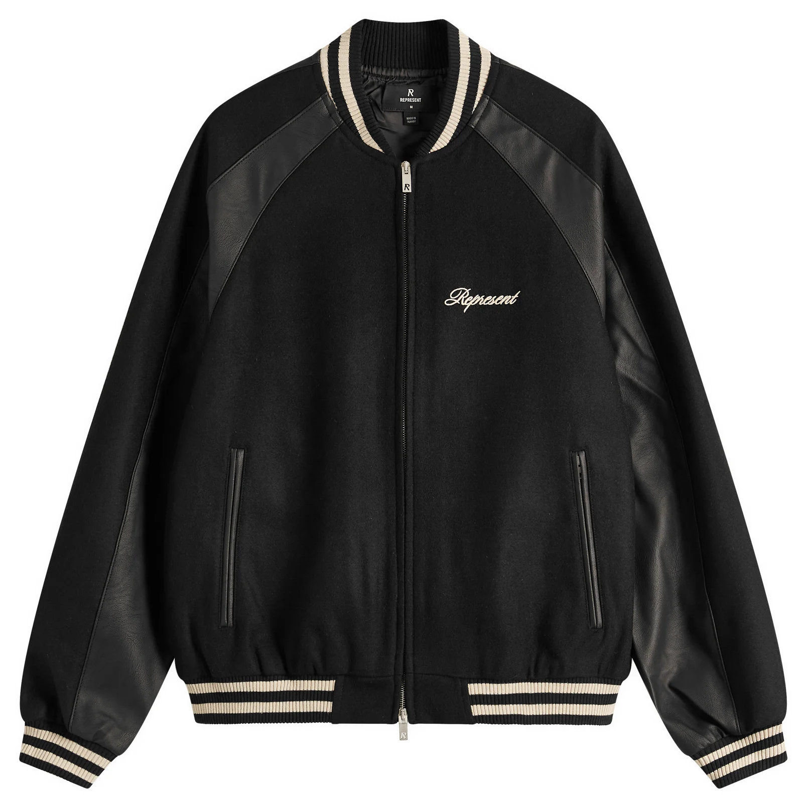 Represent Raglan Varsity Jacket Black