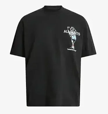 ALL SAINTS Undergang Oversized Graphic Printed T-Shirt
