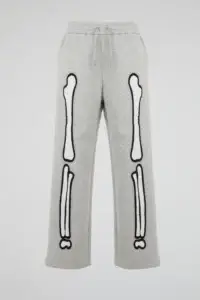 BHYPE GREY & WHITE SKELETON CHENILLE SWEATPANTS