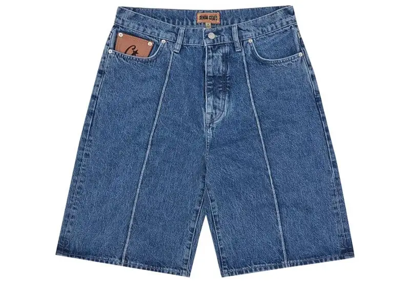 Second image of Corteiz C-Star Denim Shorts Faded Blue