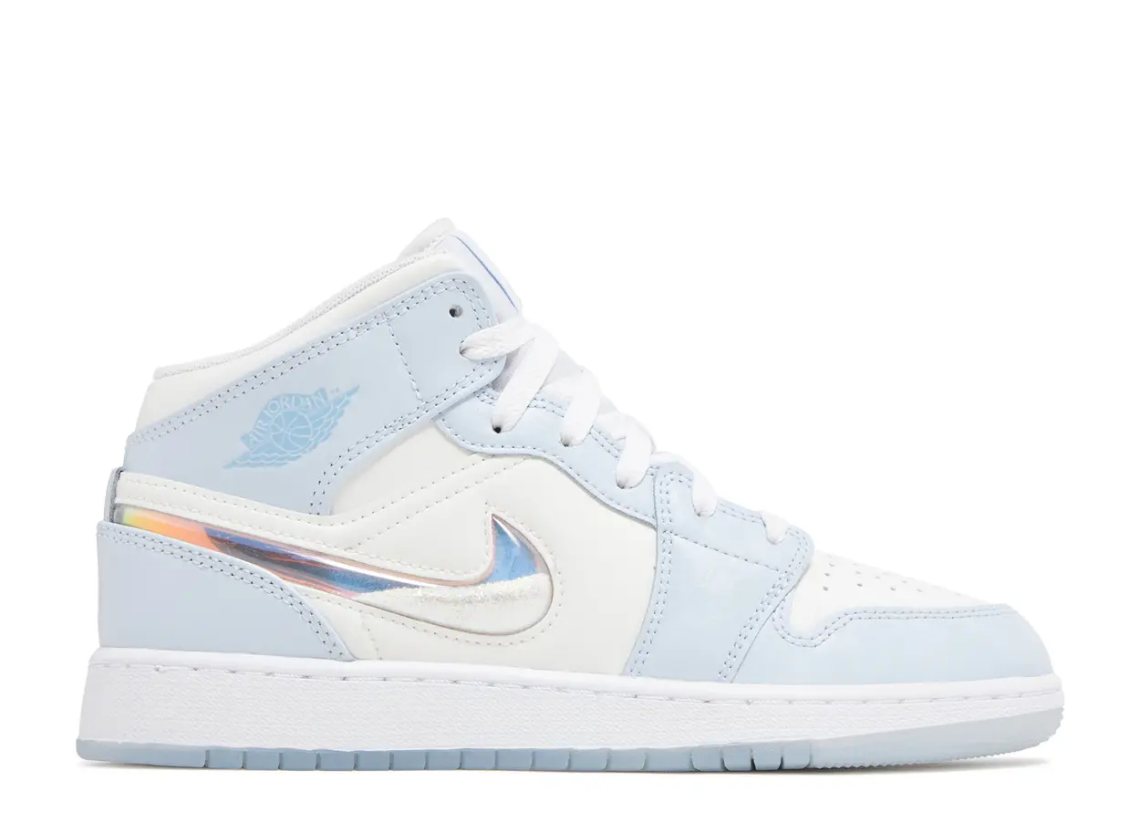 AIR JORDAN 1 MID SE GS 'GLITTER SWOOSH'