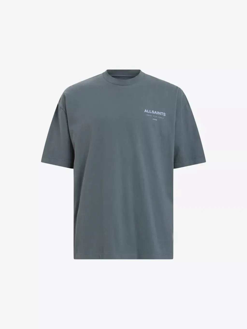 ALL SAINTS Underground Oversized Ashy Blue Tee