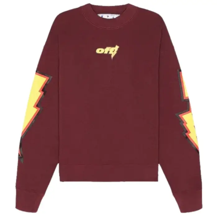 OFF-WHITE Thunder Stable Skate Fit Crewneck Sweatshirt Red