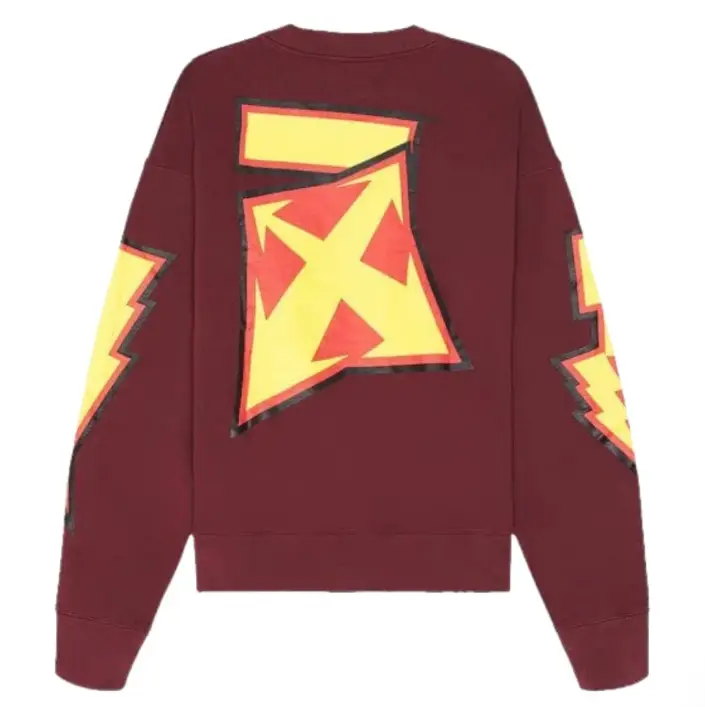 Second image of OFF-WHITE Thunder Stable Skate Fit Crewneck Sweatshirt Red