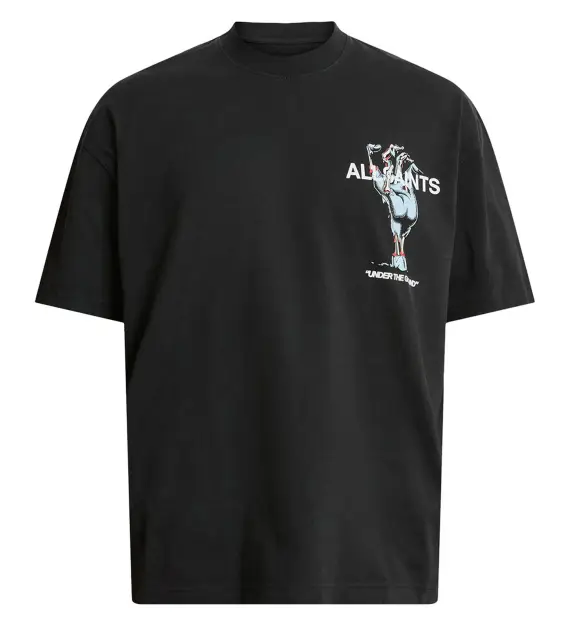 ALL SAINTS Undergang Oversized Graphic Printed T-Shirt
