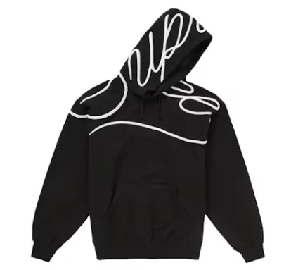 Second image of Supreme Shoulder Script Hooded Sweatshirt Black