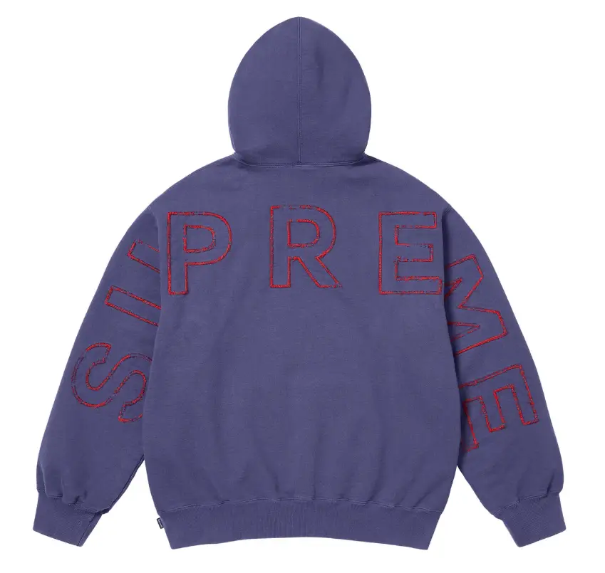 Supreme Frayed Hooded Sweatshirt 'Washed Navy'
