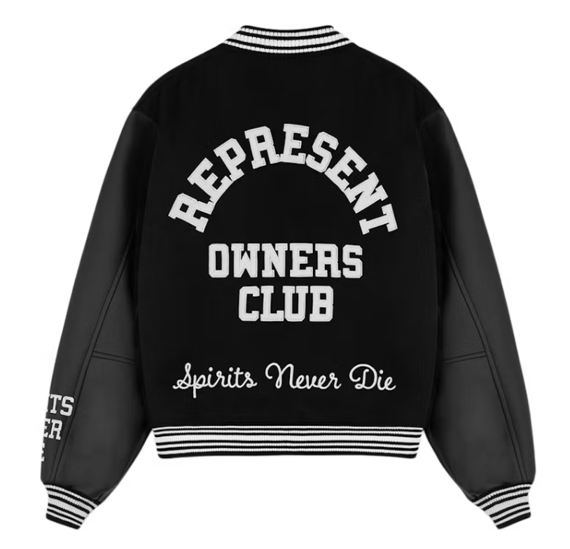 Represent Owners Club Varsity Jacket Black/White