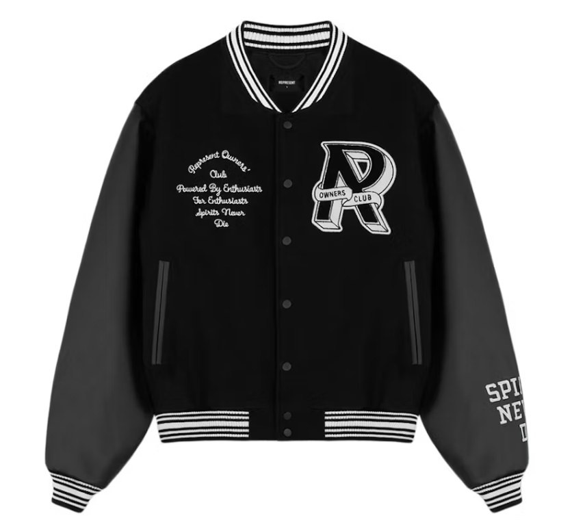 Second image of Represent Owners Club Varsity Jacket Black/White