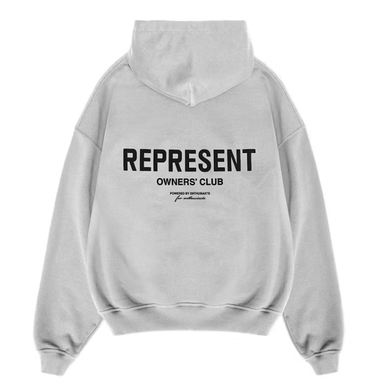 Second image of Represent Owners Club Zip Up Hoodie Ash Grey