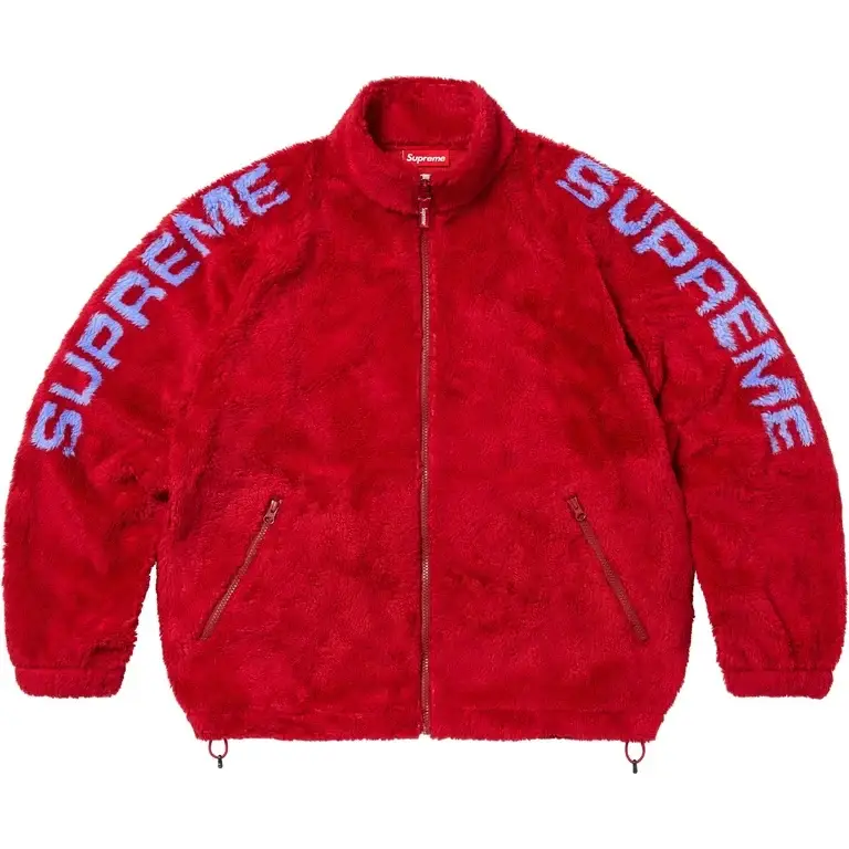 Supreme Shoulder Logo Fleece Jacket Red
