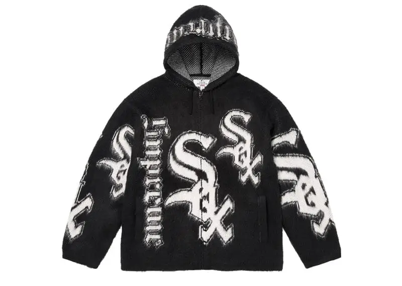 Supreme Chicago White Sox Zip Up Hooded Sweater Black