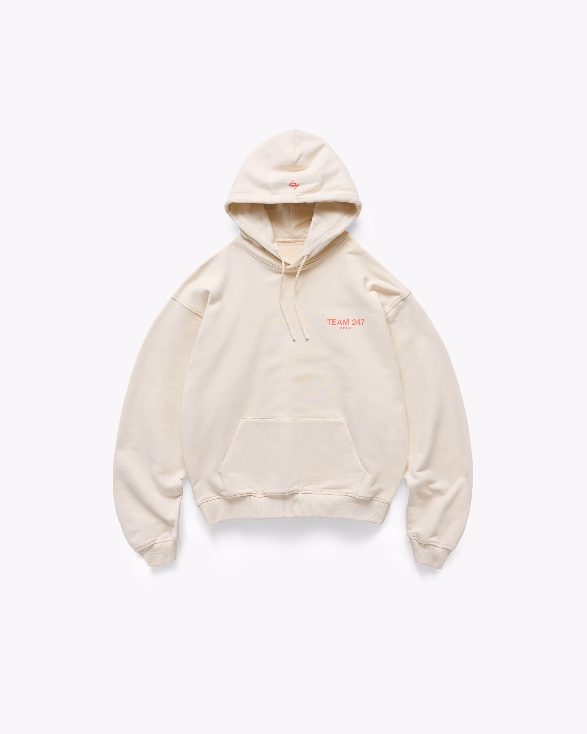 Second image of Represent Team 247 Oversized Hoodie Cream