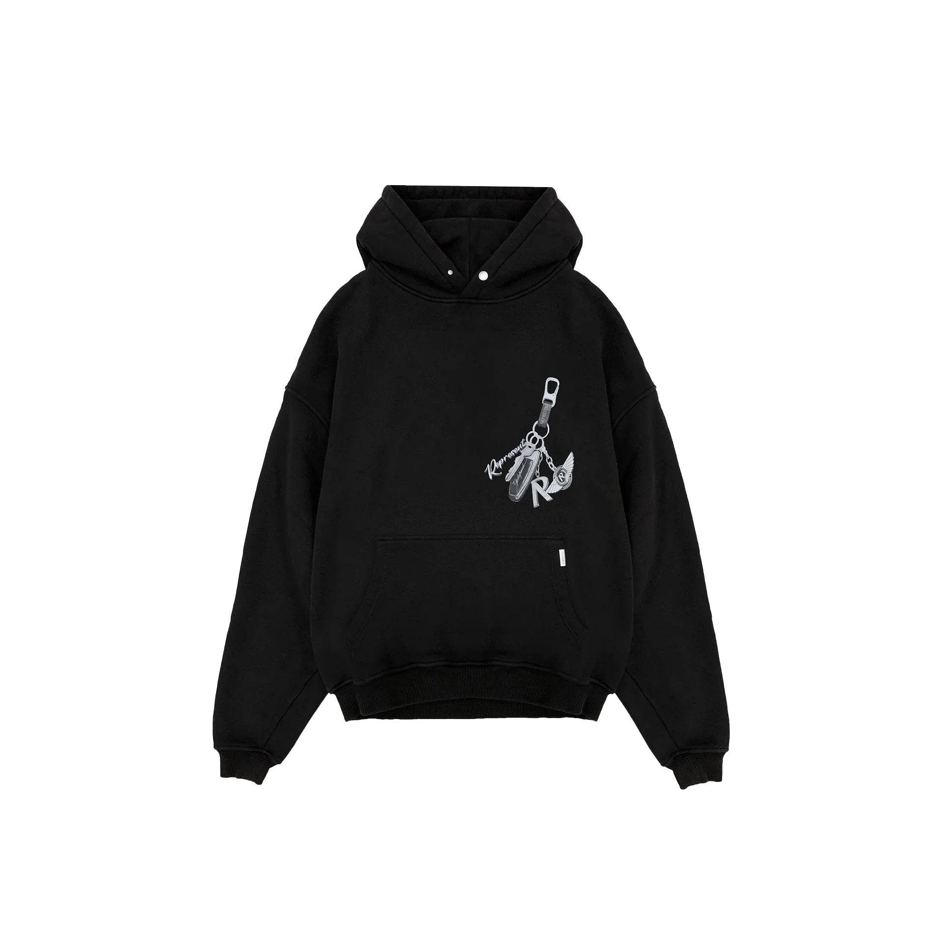 Second image of REPRESENT KEYS TO THE CLUB HOODIE JET BLACK