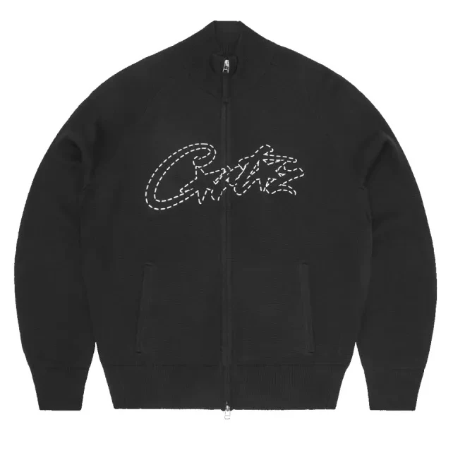 Corteiz Sweater Allstarz Knit Zip Up Black