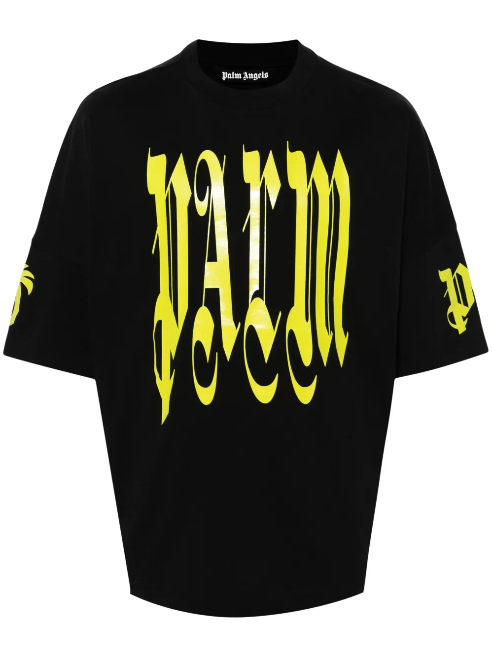 Palm Angels Gothic Logo Tee 'Black Green'