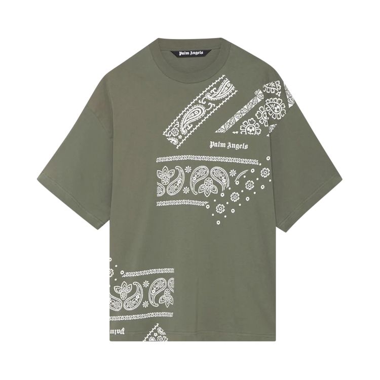 Palm Angels Bandana Print Tee 'Military'