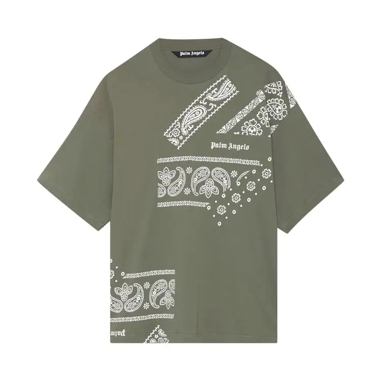 Palm Angels Bandana Print Tee 'Military'