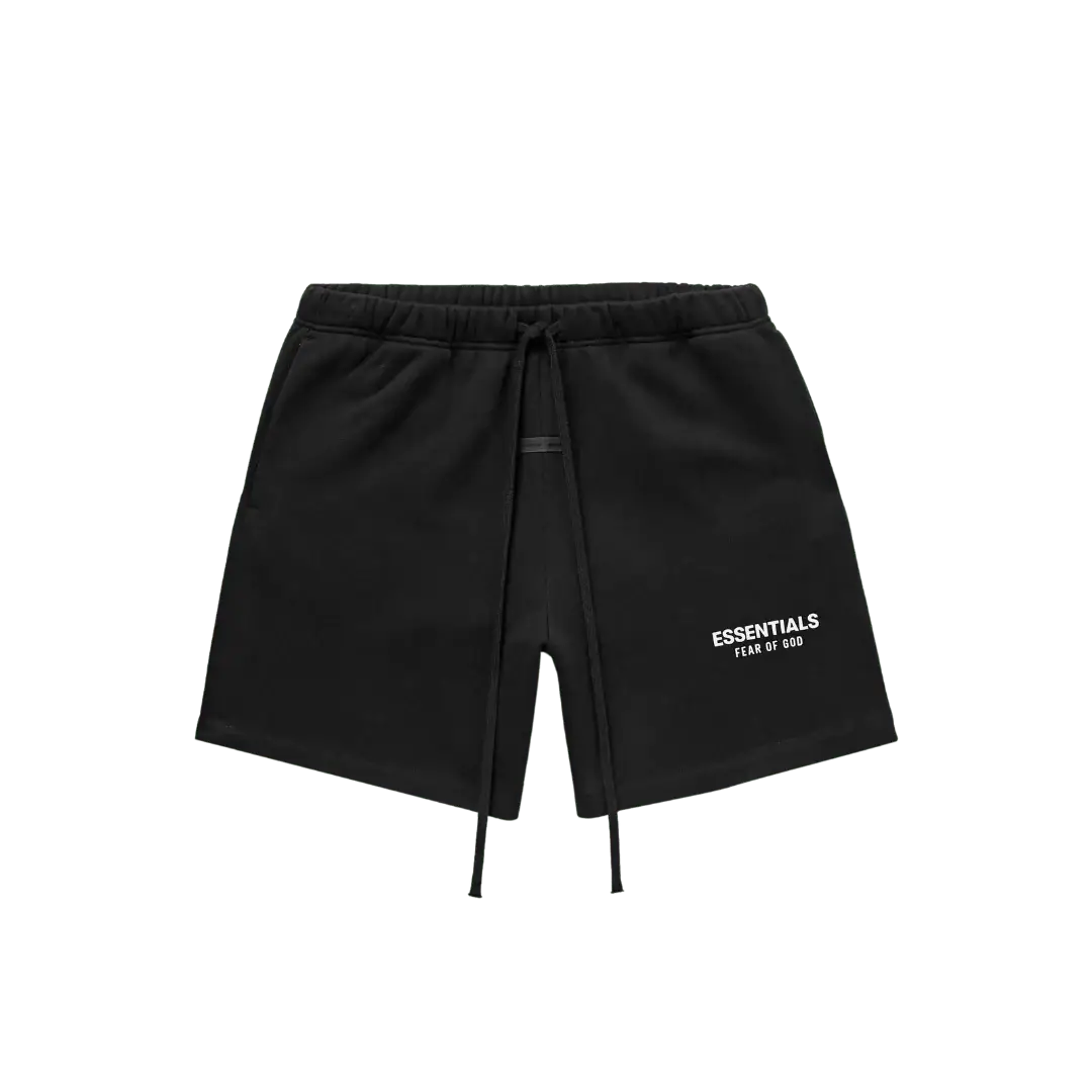 Fear of God Essentials Jet Black Shorts (SS25)