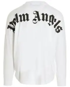 Palm Angels Classic Logo Long Sleeve Tee 'White' - view 2